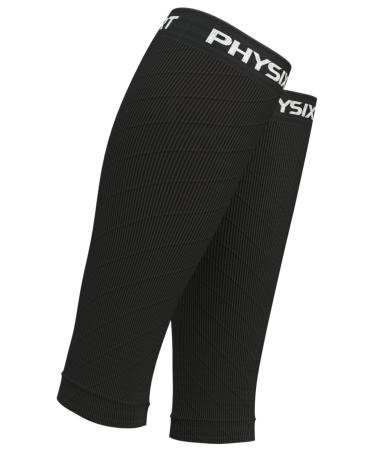 Physix Gear Sport Wade Protection for heavy legs - calf compression for men and women - for faster recovery of the calves L/XL |14 " - 19" Calf Schwarz - (1 pair)