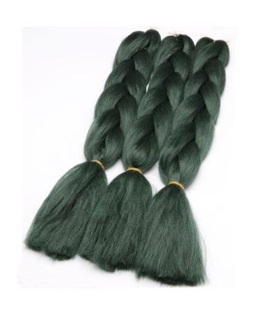 Dark Green Jumbo Braids Hair Extension - 3pcs 24inch 100g/pc for Box Braiding - Buy Online on GoSupps.com