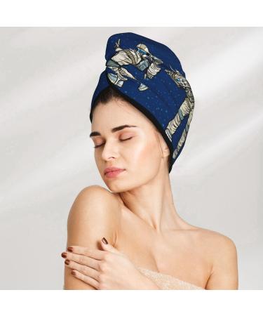 Hair Towel Wrap - Fast Drying Towel Turban for Quick Hair Drying | Disco Party Astronaut Design - Buy Online on GoSupps.com