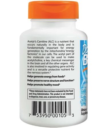 Doctor's Best Acetyl-L-Carnitine 588mg - 60 Capsules, featuring Sigma Tau Carnitine - Buy Online on GoSupps.com