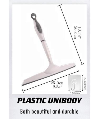 Shower Squeegee 10" Lightweight Squeegy Cleaner for Shower Doors Bathroom Window Multi-Purpose Window Washing Tools with 1 Suction Cup Hook for Car Windshield Glass Door White - Buy Online on GoSupps.com