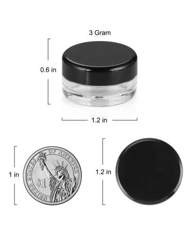 Accmor 100pcs 3g Empty Sample Containers with Lids - Cosmetic Jars + 5 Mini Spatulas - Buy Online on GoSupps.com