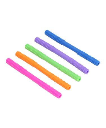 Baby Teether Tear Resistant Reduce Anxiety Stress Infant Teething Toothpicks 5 Pcs Silicone PDD (Type A)