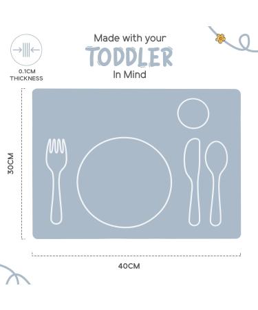 Montessori Toddler Silicone Placemat - Non-Slip & Easy-to-Clean Dining Mat for Kids - Eco-Friendly Grey - Buy Online on GoSupps.com