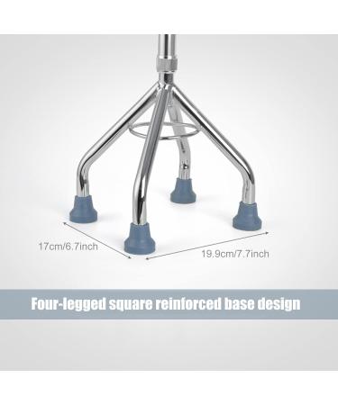 Lightweight Four Legged Cane with Soft Grip Handle Height Walking Stick with Slip Resistant Rubber Tips Silver Star of Light - Buy Online on GoSupps.com