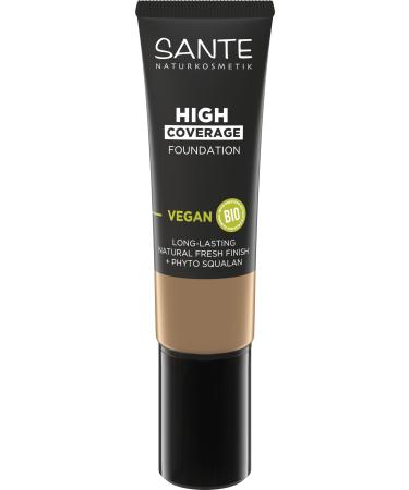 SANTE Naturkosmetik High Coverage Natural Foundation 06 Rose Beige Vegan foundation with organic peptides, with strong covering power and a natural finish, nourishing and long-lasting formula,