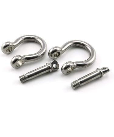 Heyous 2pcs 3/8 Inch 10mm Screw Pin Anchor Shackle Stainless Steel Heavy Duty Bow Shape Load Clamp for Chains Wirerope Lifting Paracord Outdoor Camping Survival Rope Bracelets - Buy Online on GoSupps.com