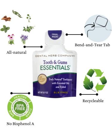 Dental Herb Company Essentials Toothpaste Traveler 12 Pack with Bamboo Toothbrush - Set of 12 - Buy Online on GoSupps.com