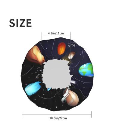 Outer Space Solar System Printed Shower Cap | Waterproof Reusable Bath Cap for Women, Men, Boys, and Girls | Spa Salon Essential - Buy Online on GoSupps.com