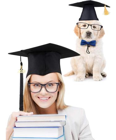 Pet Graduation Caps with Yellow Tassel - Small Dog & Cat Holiday Costume Accessory - Buy Online on GoSupps.com