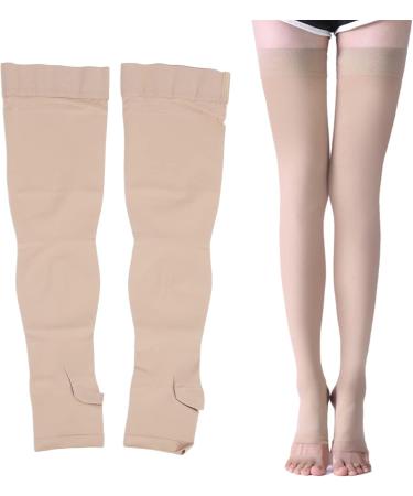 23-32 mmHg Compression Stockings for Men & Women | Open Toe Thigh High Relief Socks | XL for Daily Sports & Sitting | Best Spider Vein Support - Buy Online on GoSupps.com