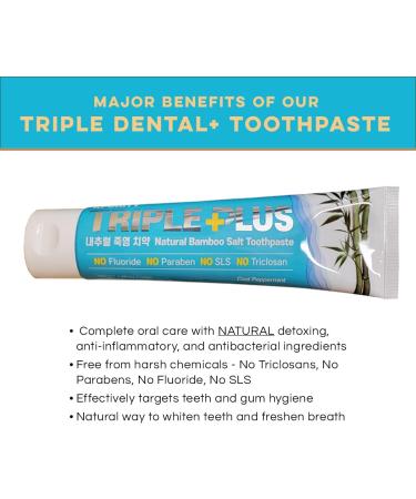 Triple Plus Premium Natural Bamboo Salt Toothpaste 133g - Eco-Friendly & Whitening | Buy Internationally - Buy Online on GoSupps.com