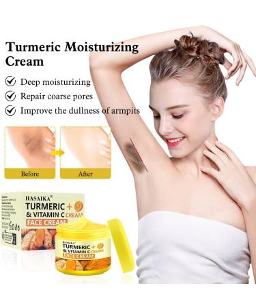 HASAIKA Turmeric Face Cream Turmeric Lightening Cream Dark Spot Correcting Cream Dark Spot Remover Reduces Dry and Oily Skin Radiant Skin 50 g - Buy Online on GoSupps.com