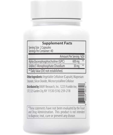 Hormesis 600mg Alpha GPC with Uridine (80 Capsules) - Brain Health Support for Focus, Memory, Motivation, and Energy - Buy Online on GoSupps.com