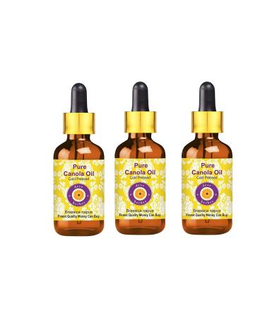d ve herbes Pure Canola Oil (Brassica Napus) with Glass Dropper Cold Pressed (Pack of Three) 100ml X 3 (10 oz)