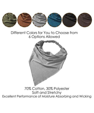 6 Pack Boho Triangle Hair Scarf Headbands for Women - Non Slip Elastic Kerchief Bandana Set with Clips, Solid Colors - Ideal for Teen Girls - Buy Online on GoSupps.com