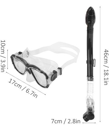 Janzoom Adults Snorkel Set - Tempered Glass Goggles, Adjustable Buckle, Dry Top Snorkel Tube - Ideal for Diving - Black - Buy Online on GoSupps.com