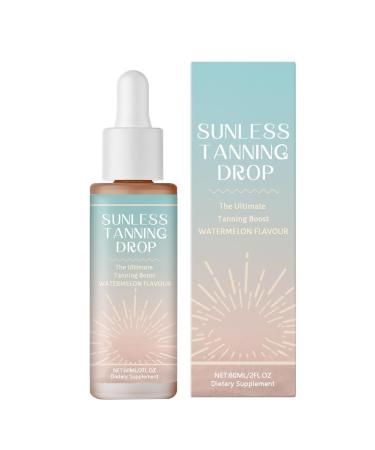 Huxibai Self Tanning Face Drops - Moisturizing Drops with Self Tanning Water 60ml | Lotion with Natural Components for Daily Body and Back Care Ideal for Beach and Travel