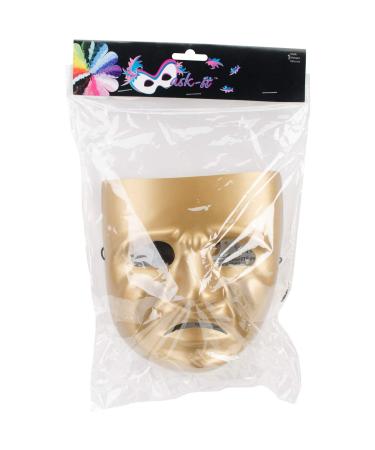 Mask-It Tragedy Mask with Instruction Sheet  7.75-Inch  Gold