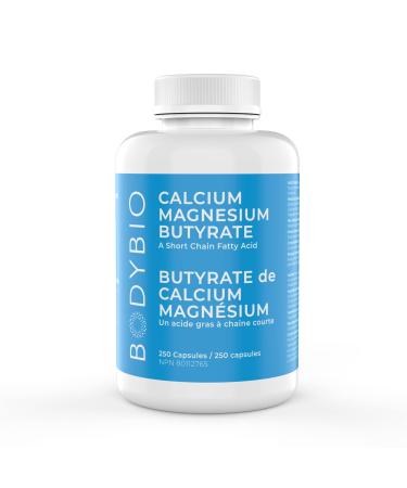 Gut Health Supplement 250 Caps - Butyrate + Calcium + Magnesium | The Ultimate Postbiotic | No Bloating | No Gas | Great Poops | Supports Healthy Digestion | Leaky Gut Repair | No Filler or Additives by BodyBio
