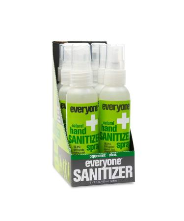 Everyone for Every Body Hand Sanitizer Spray: Peppermint and Citrus Travel Size 2 Ounce 6 Count