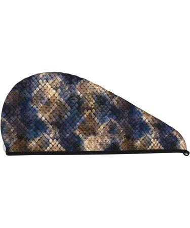 Microfiber Hair Towel Wrap - Watercolor Snake Skin Super Absorbent Coral Velvet for Long Curly & Thick Hair | Quick Dry Hair Cap for Women - Buy Online on GoSupps.com