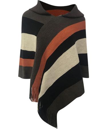 Stylish Women's Triangular Scarf | Warm Cashmere Knit Scarf for Cold Weather | Personality Orange Poncho Shawl - Buy Online on GoSupps.com