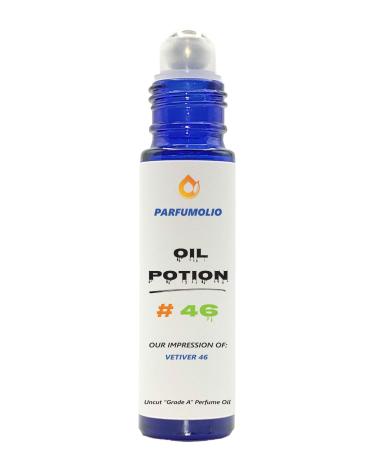Oil Potion # 46 Inspired by Vetiver 46 Unisex Uncut Grade A Fragrance Body Oil Dupe Concentrated Long Lasting Roll-On 10ml / 0.33 oz