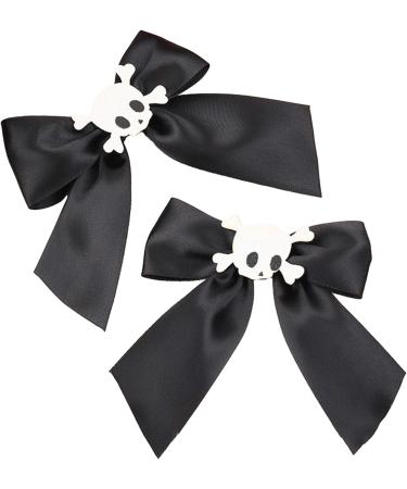 1pair Goth Bowknot&Skull Shape Hairpins Hot Girls Punk Hair Clip Halloween Punk Ponytail Bangs Hair Clip For Woman Hair Pin For Woman Hair Accessories Ribbon Hair Pin For Daily Hairstyles Cute Bowknot Black - Buy Online on GoSupps.com