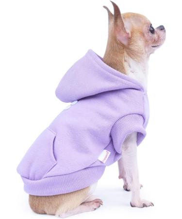 Frienperro 100% Cotton Small Dog Hoodie - Winter Warm Pet Sweatshirt for Chihuahua, Teacup Yorkie, Small Dogs - Purple X-Small - Buy Online on GoSupps.com