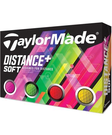 Taylormade M7174701 Men's Distance Distance + Soft 12P Golf Ball, Multicolor