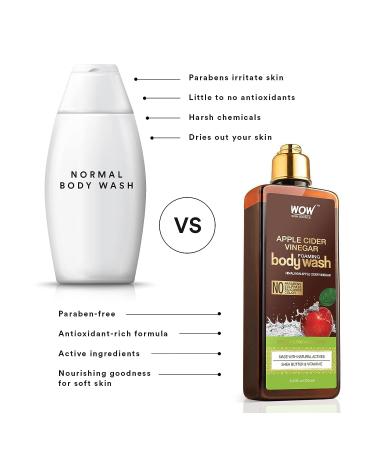 WOW Skin Science Apple Cider Vinegar Foaming Body Wash - 250ml | For Men & Women | Moisturizing & Acne-Fighting | Suitable for All Skin Types - Buy Online on GoSupps.com