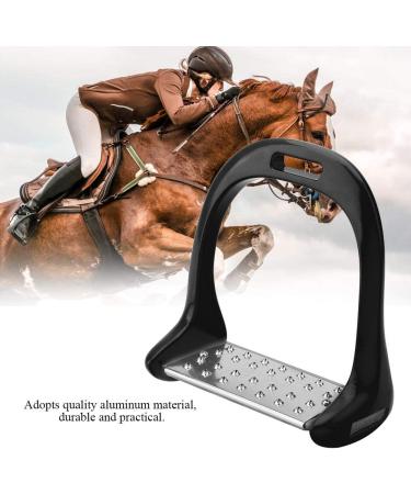 Pssopp Flexible Safety Stirrups Horse Riding Safety Stirrups Irons Stainless Horse Riding Stirrup Stainless Steel Non-Slip Pad Equestrian Aluminum Saddle With Painting (Black) - Buy Online on GoSupps.com