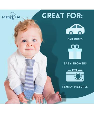 Tasty Tie Teething Tie: 3-in-1 Clip-on Baby Tie - Crinkle Toy & Silicone Teether | Gator Style | Unique Baby Boy Gift - Buy Online on GoSupps.com