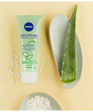 Nivea Rice Peeling Bio Aloe Vera 75ml - Natural Facial Cleanser High Intensity Exfoliation No Microplastics - Buy Online on GoSupps.com