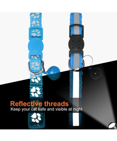Tagme Cat Collar - 2 Pack Sky Blue with Safety Clasp & Bell Custom Name & Phone Number Adjustable 18-31 cm for Cats - Buy Online on GoSupps.com