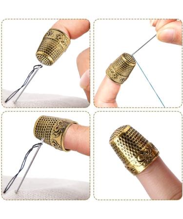 Mtsooning Sewing Thimble  0.9inch Brass Ring Thimbles  Metal Finger Protector  Antique Fingertip Shield Quilting Accessories for Embroidery Needlework Knitting DIY Crafts Tools Gold - Buy Online on GoSupps.com