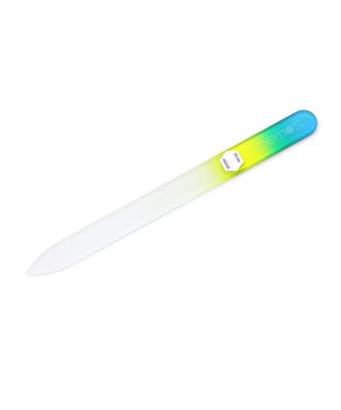 REMOS Nail File Made of Real Tempered Glass - Double-Sided Blue-Green-Yellow
