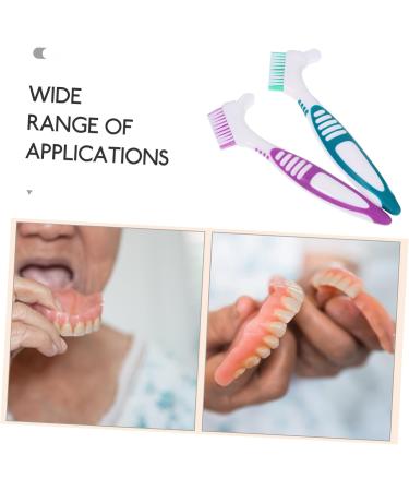 Minkissy 2-Piece Prosthesis Cleaning Brush Set | Travel-Friendly Prosthetic Toothbrush for Effective Cleaning - Buy Online on GoSupps.com