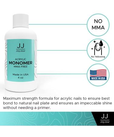 JoyJour Professional MMA-Free Acrylic Liquid Monomer - Ultra Shine, Strong Nails, Non-Yellowing Formula - 8oz - Buy Online on GoSupps.com
