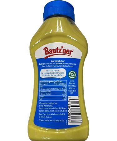 Bautzner Senf Mittelscharf 3er Set - 900ml Squeeze Flasche | International Shipping Available - Buy Online on GoSupps.com