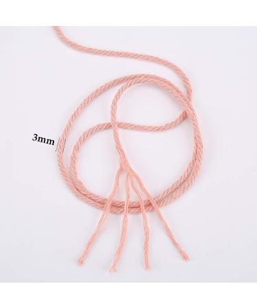 Meat Pink Macrame Cord 3mm x 109Yards - Colored Cotton Rope for Crafts, Wall Hanging, Plant Hangers - Colorful Cotton Twine for Knitting and Decorative Projects - Buy Online on GoSupps.com