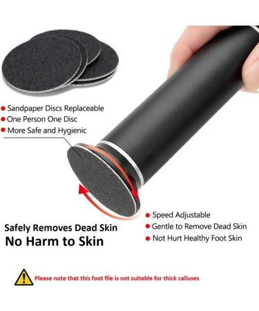 Professional Electric Feet Callus Remover with Adjustable Speed - FCR-1 Black | Includes 60pcs Replacement Sandpaper Disk & Clean Brush | Electric Foot Scrubber for Pedicure and Dead Skin Removal - Buy Online on GoSupps.com