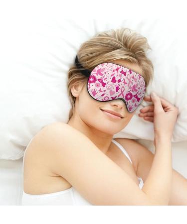 Breast Cancer Awareness Sleep Mask for Women | Adjustable Eye Shades with Elastic Strap | Comfortable & Stylish Sleeping Solution - Buy Online on GoSupps.com