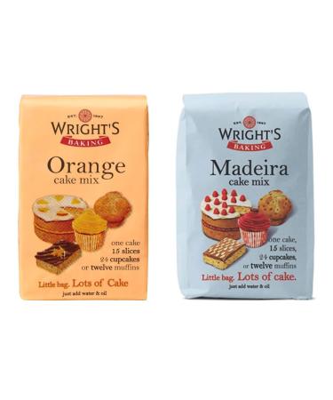 Wright's Madeira & Orange (One of Each 500g Pack) | can be used to bake light & moist cakes slices muffins or cupcakes
