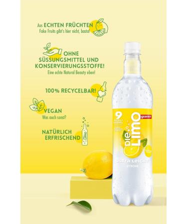 Granini Ultra Light Lemon Soda - 6x1L | Refreshing Vegan 9kcal/100ml No Sweeteners or Preservatives - Buy Online on GoSupps.com
