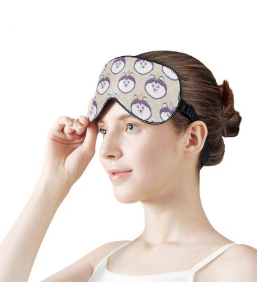Indian Siberian Husky Sleep Mask - Adjustable Eye Cover for Blocking Light, Ideal for Night Travel and Naps - Men and Women - Buy Online on GoSupps.com