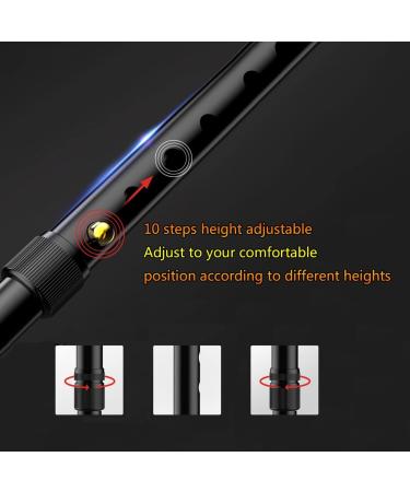 Forearm Crutches Ergonomic Handles Comfortable Grip and Wear-Resistant Non-Slip Walking Cane for Elderly LED Lights Height Adjustable Balanced Walker - Buy Online on GoSupps.com