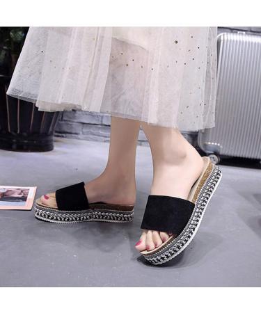 Stylish Women's Summer Slide Sandals | Roman Casual Open Toe Comfort | Large Size Black & Leopard 38 EU - Buy Online on GoSupps.com