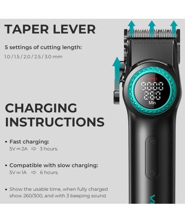 VGR 001 Professional Hair Clippers for Men | Cordless Barber Clippers with Carbon Steel Blade & LED Display - 9000RPM Hair Trimmers - Buy Online on GoSupps.com